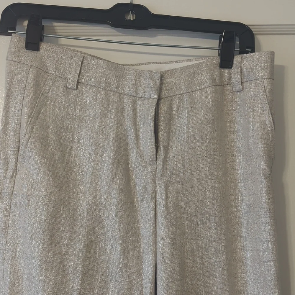 J. Crew 100% Linen Trousers in Light Beige Size 0